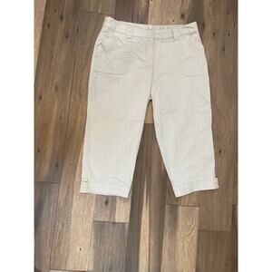 Just My Size 18W cropped pants beige cotton blend NWT
